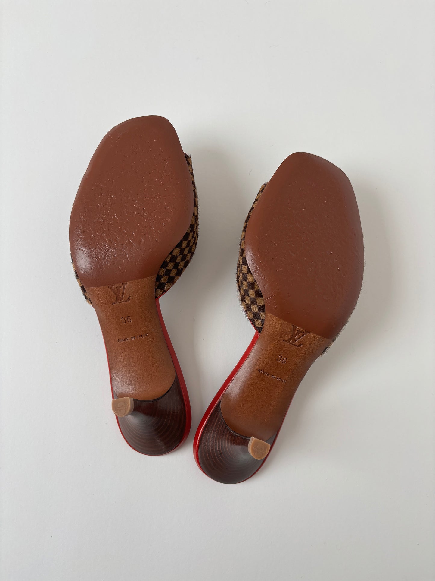 Louis Vuitton by Marc Jacobs brown pony checkered kitten heels (EU 36 / US 5.5)