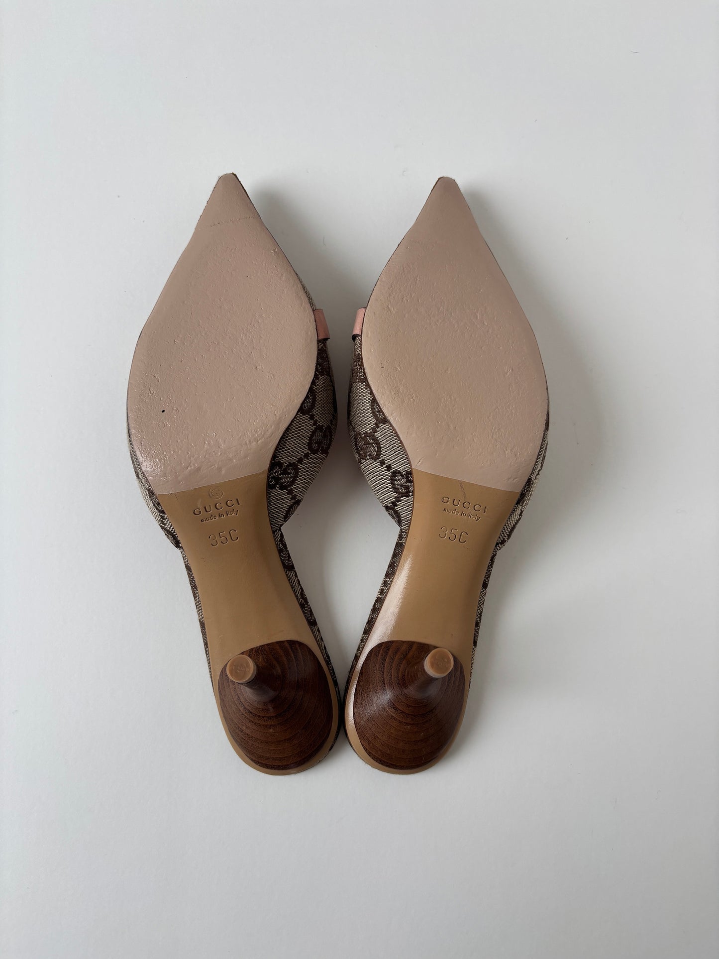 Gucci 2000s by Tom Ford pink horsebit monogram mules (EU 35 / US 4.5)