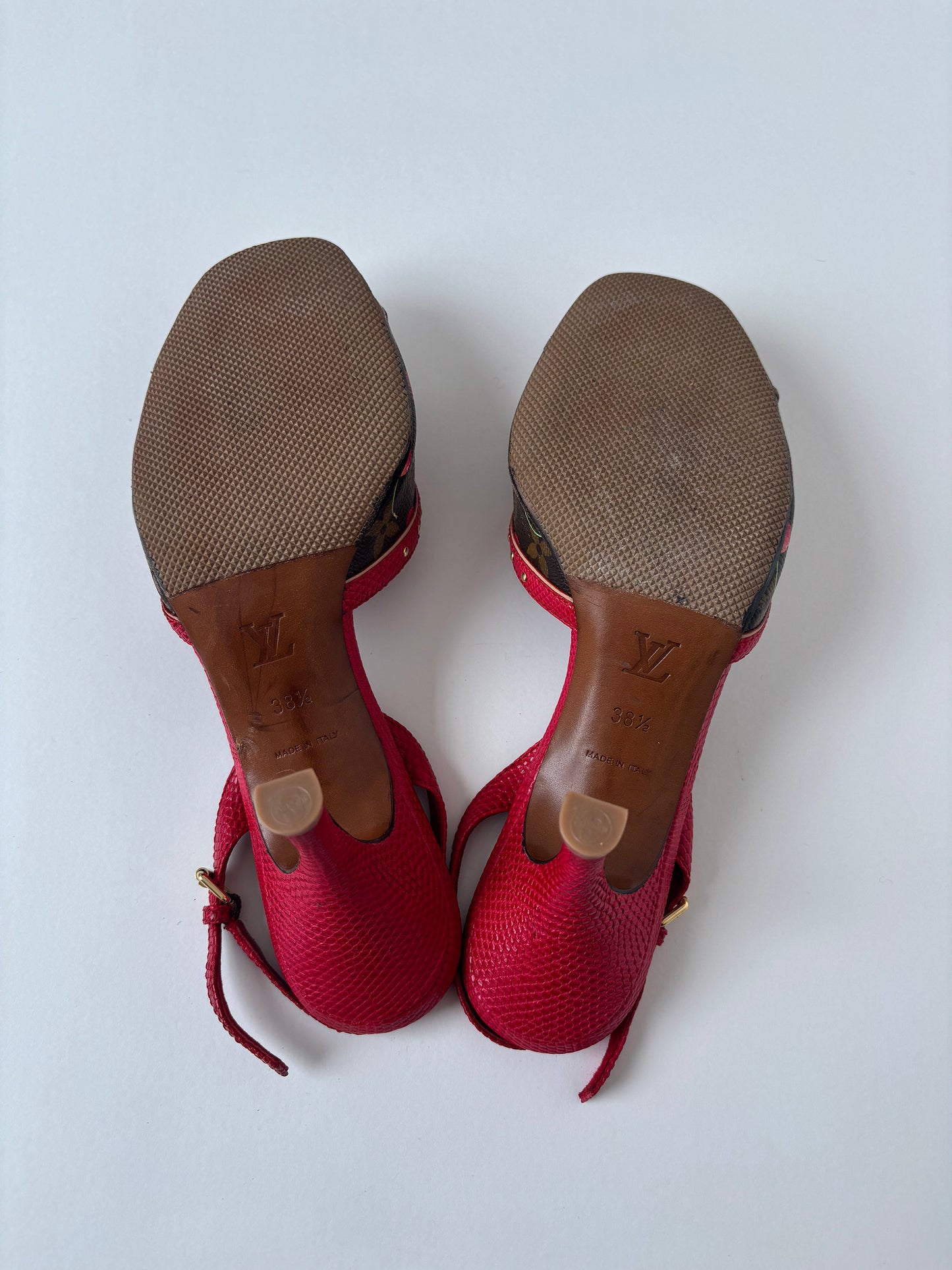 Louis Vuitton x Takashi Murakami iconic Cherry bow heels  (EU 38,5 / US 8)