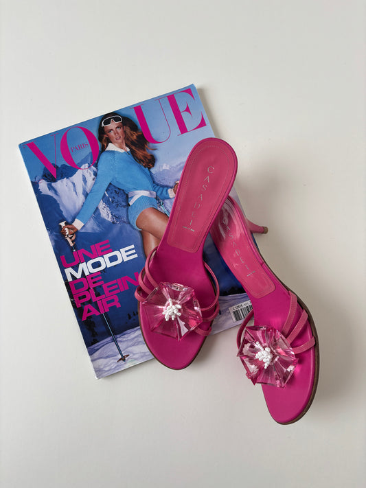 Casadei 2000s pink floral kitten heels (EU 39 / US 8.5)