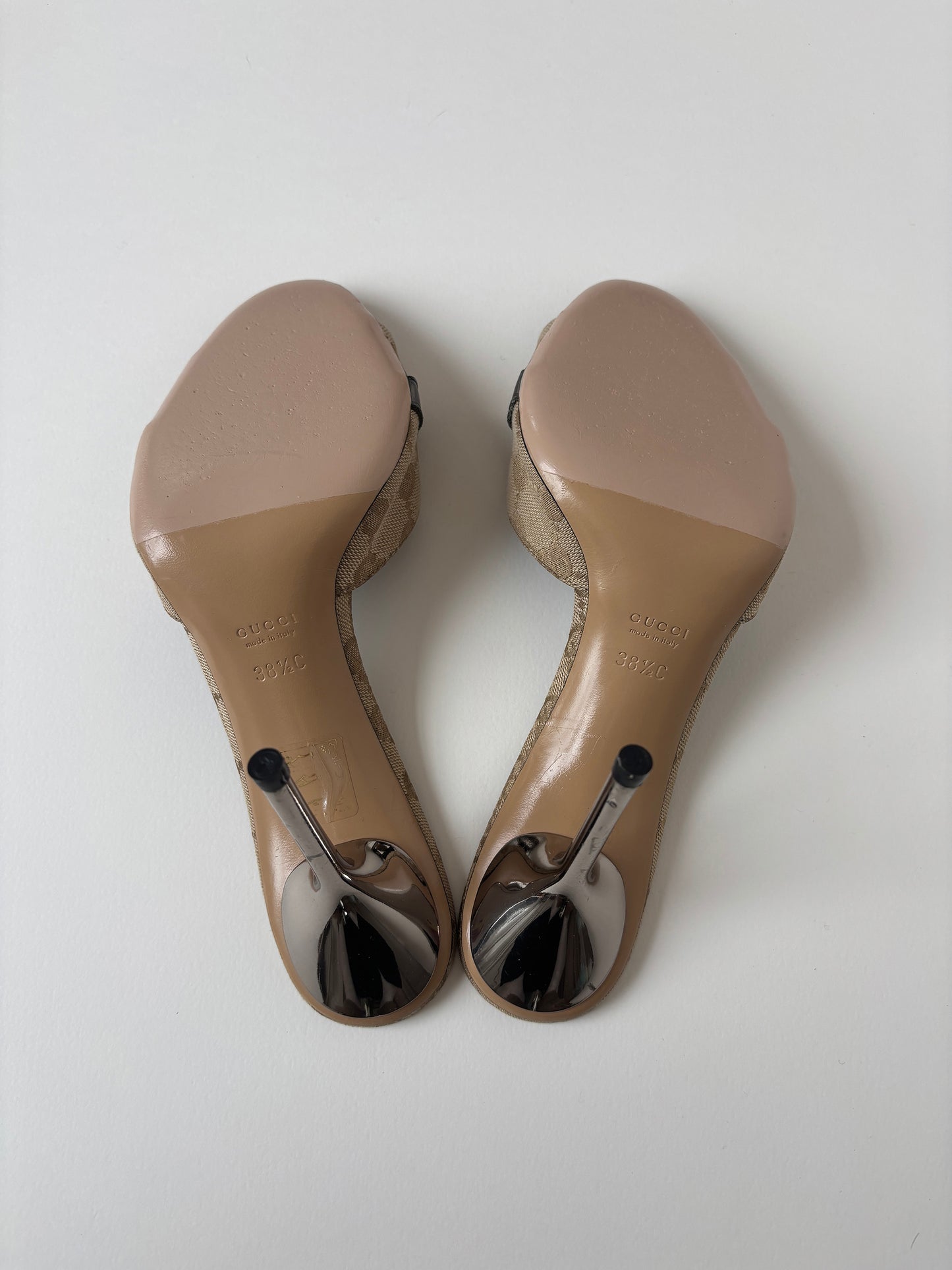 Gucci by Tom Ford 2000s horsebit monogram sandal heels (EU 38,5 / US 8)