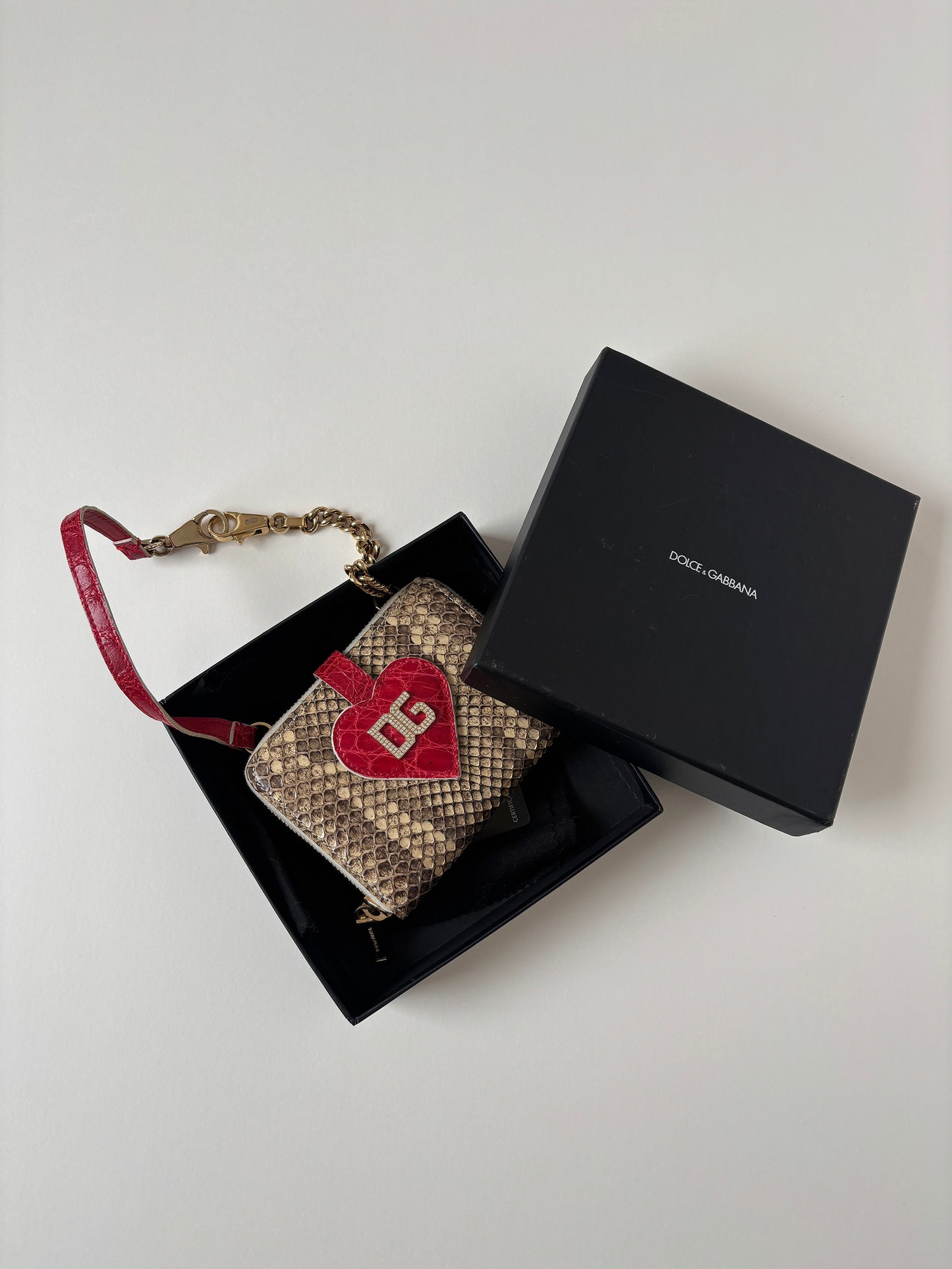 Dolce & Gabbana 2000s heart python wallet on chain