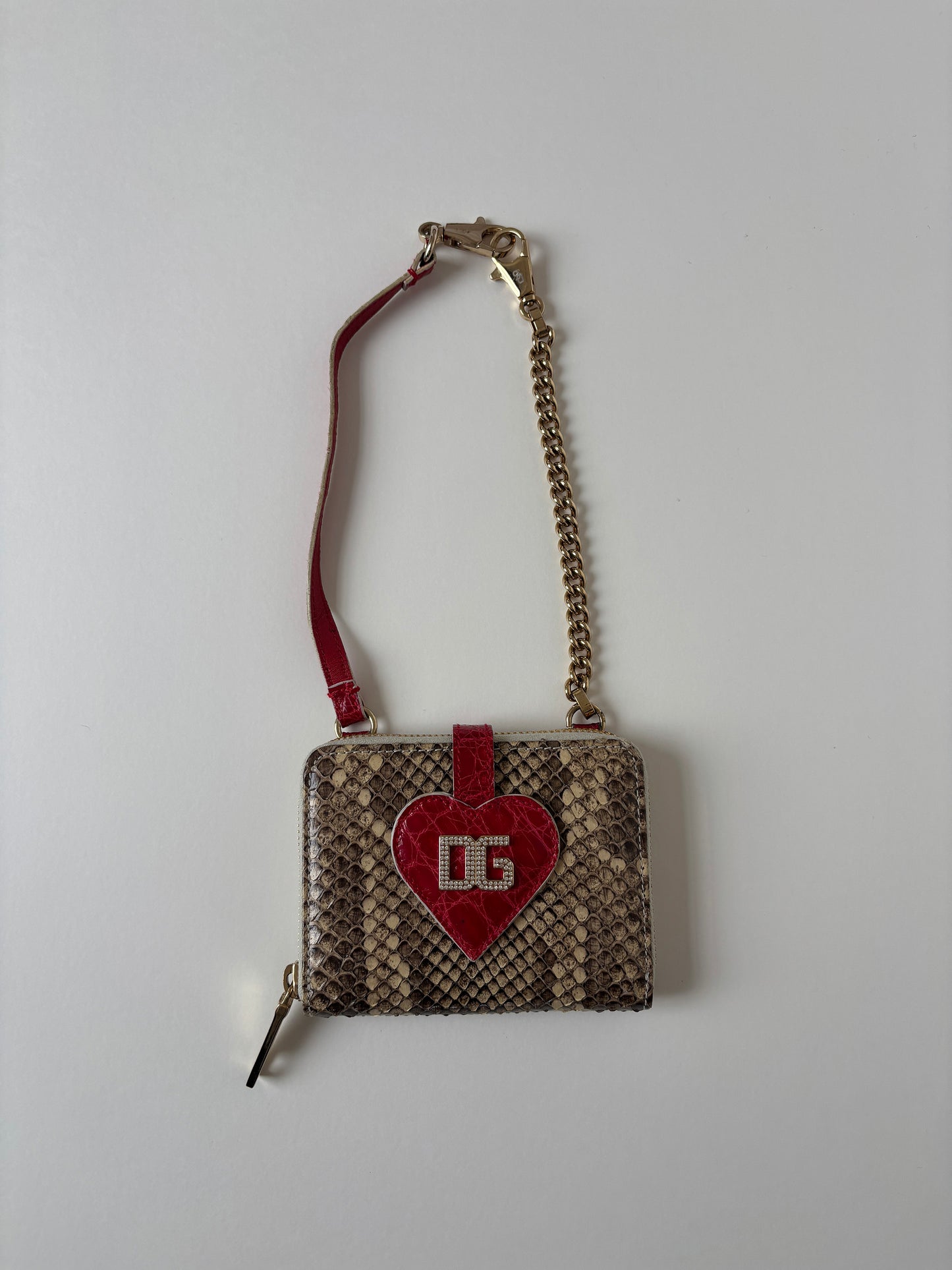 Dolce & Gabbana 2000s heart python wallet on chain