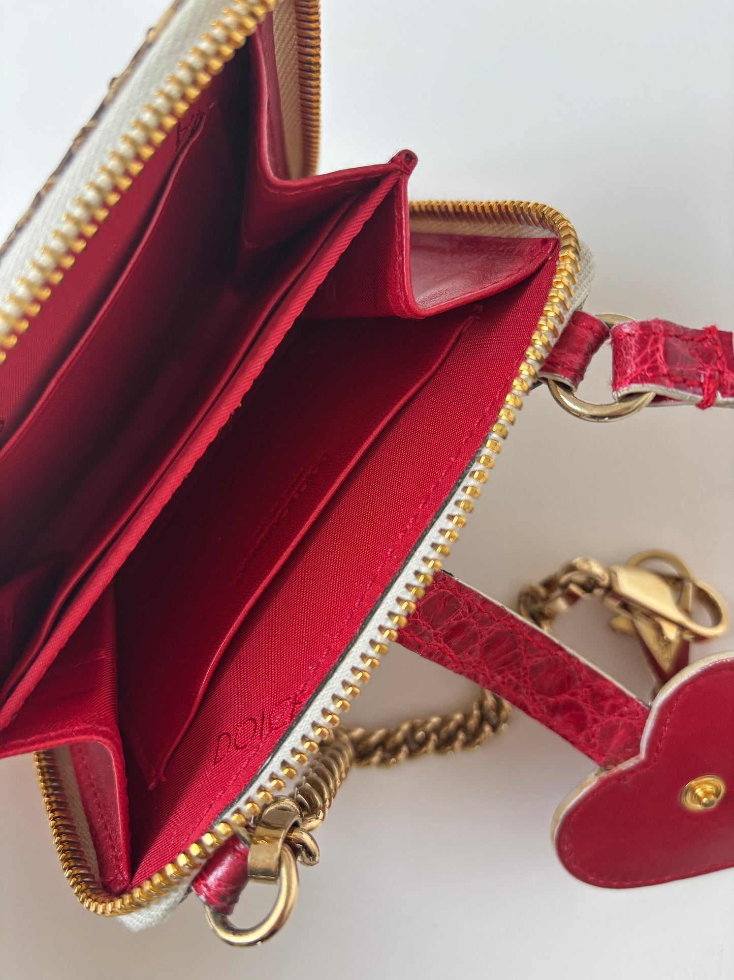 Dolce & Gabbana 2000s heart python wallet on chain