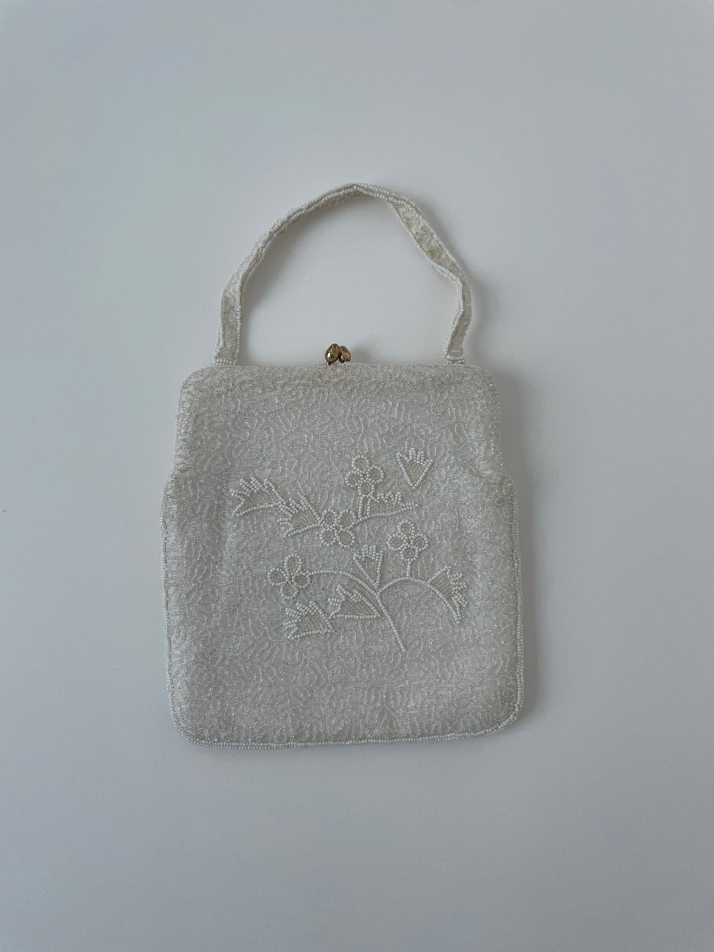 Vintage 1950s pearl bridal bag