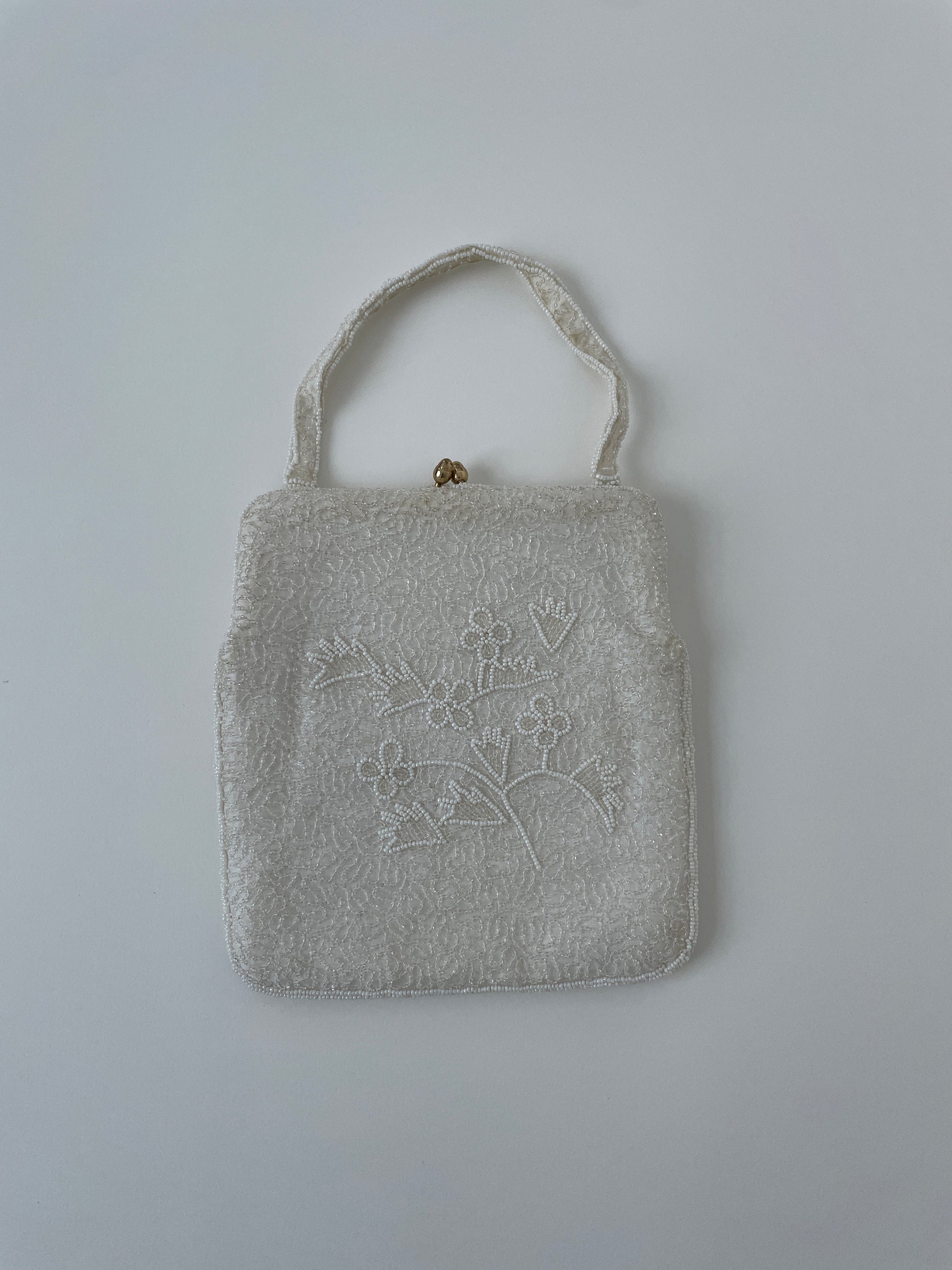 Vintage 1950s pearl bridal bag