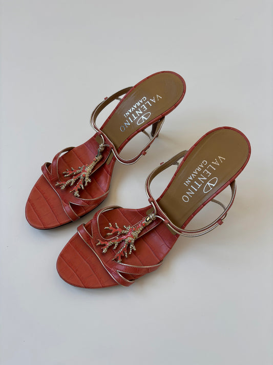 Valentino Garavani 2000s coral jewelry heel (EU 38 / US 7.5)
