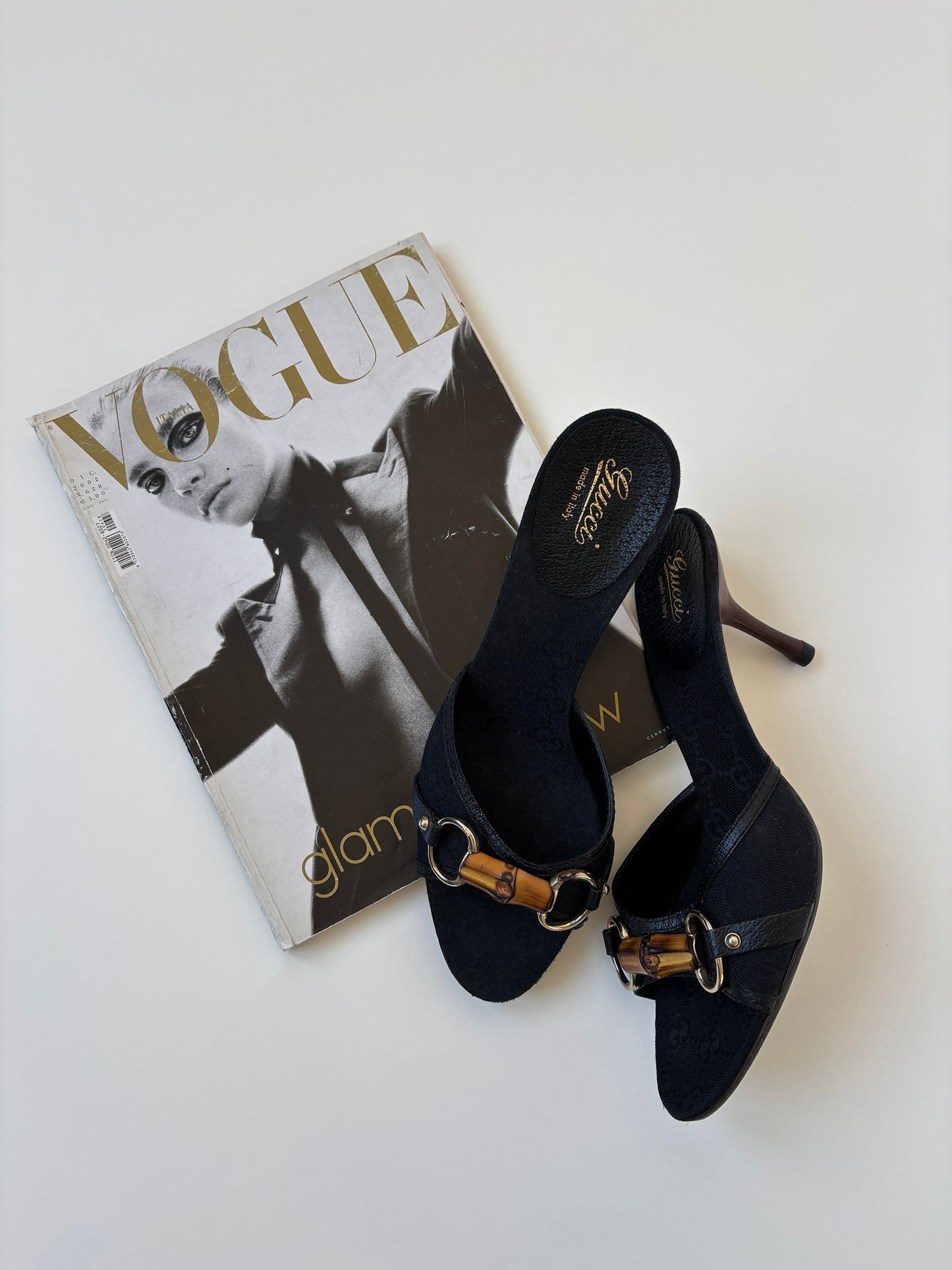 Gucci by Tom Ford black bamboo monogram horsebit heels (EU 38,5 / US 8)