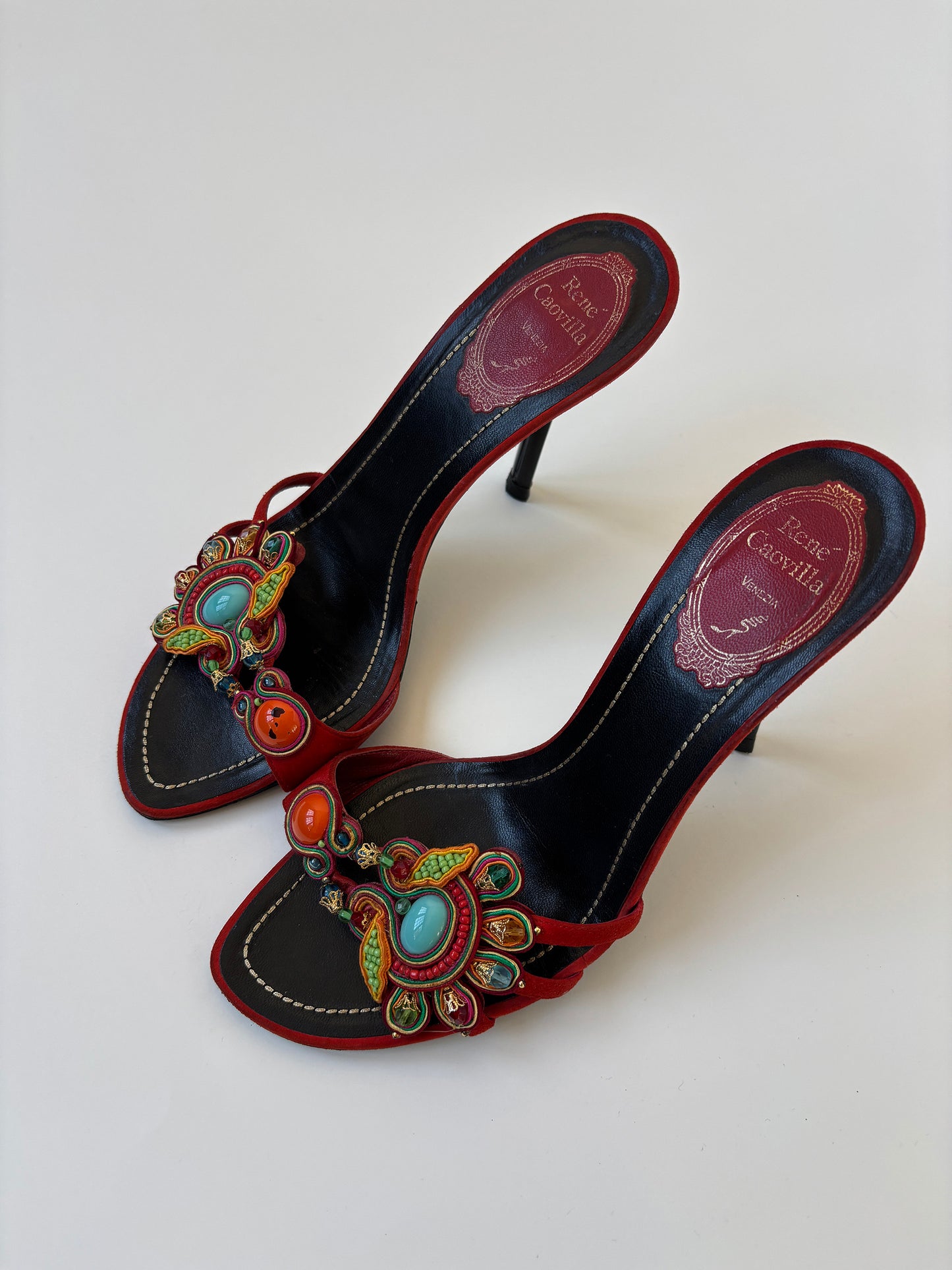 Rene Caovilla 2000s red jewelry sandal heels (EU 37 / US 6.5)