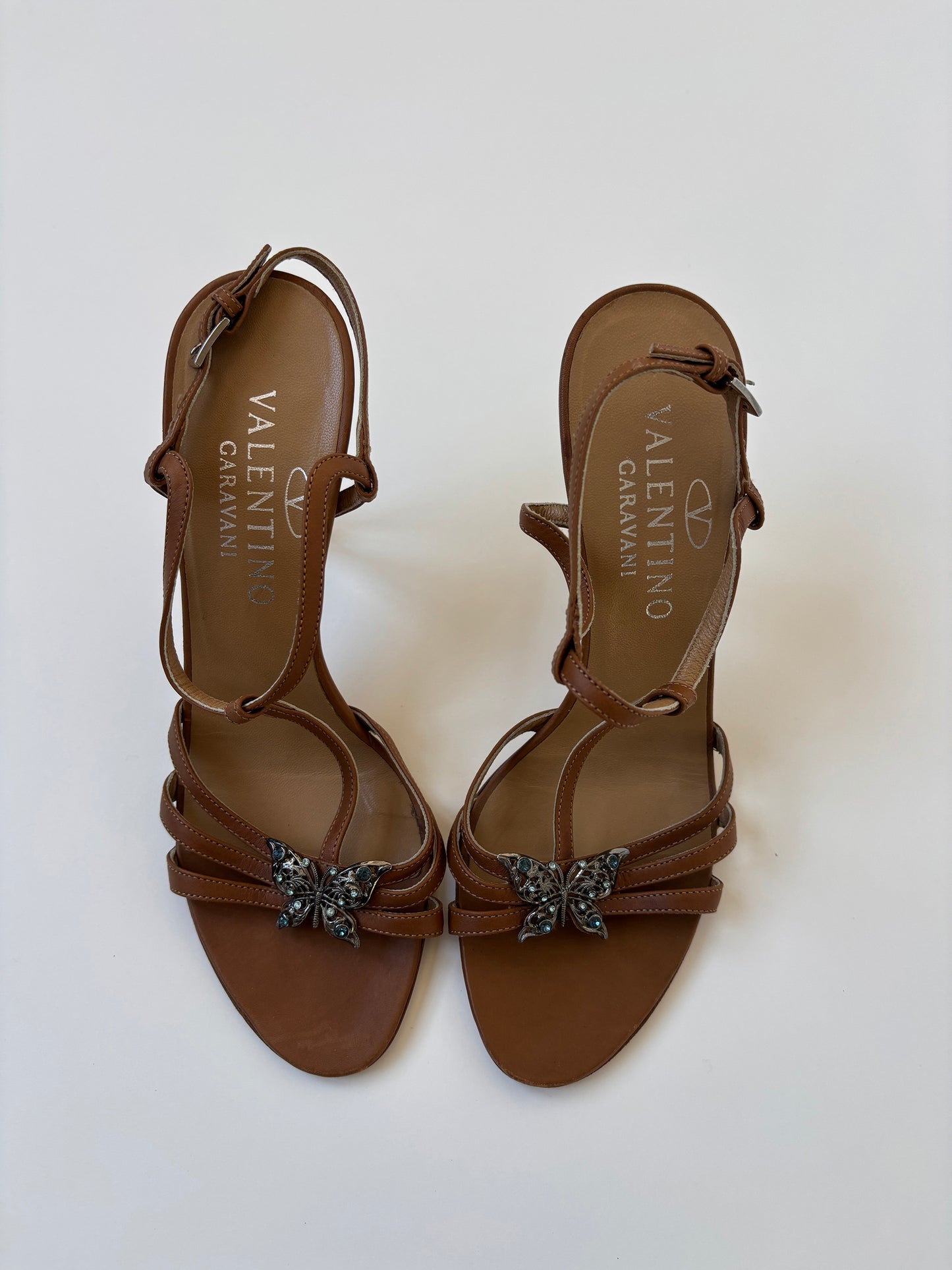 Valentino Garavani S/S 2004 brown butterfly sandal heels (EU 36 / US 5.5)