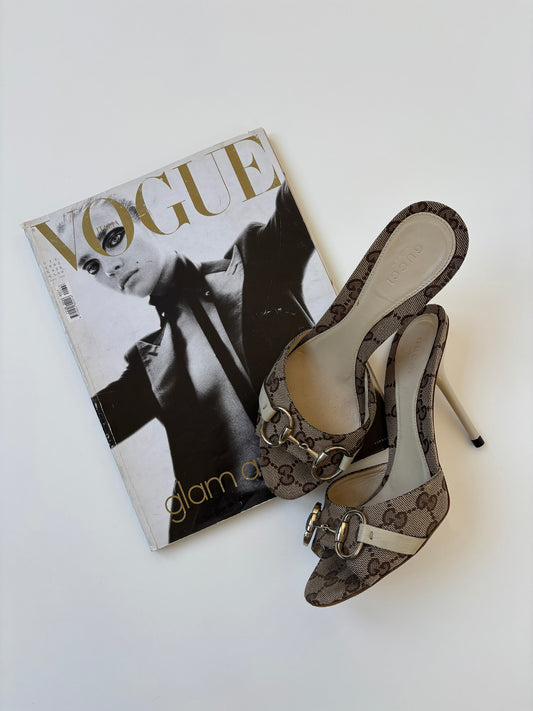 Gucci by Tom Ford 2000s iconic horsebit monogram sandals (EU 37 / US 6)