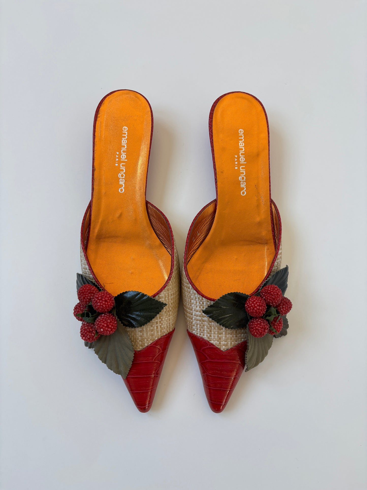 Emanuel Ungaro 2000s raspberry kitten heel mules (EU 38 / US 7.5)