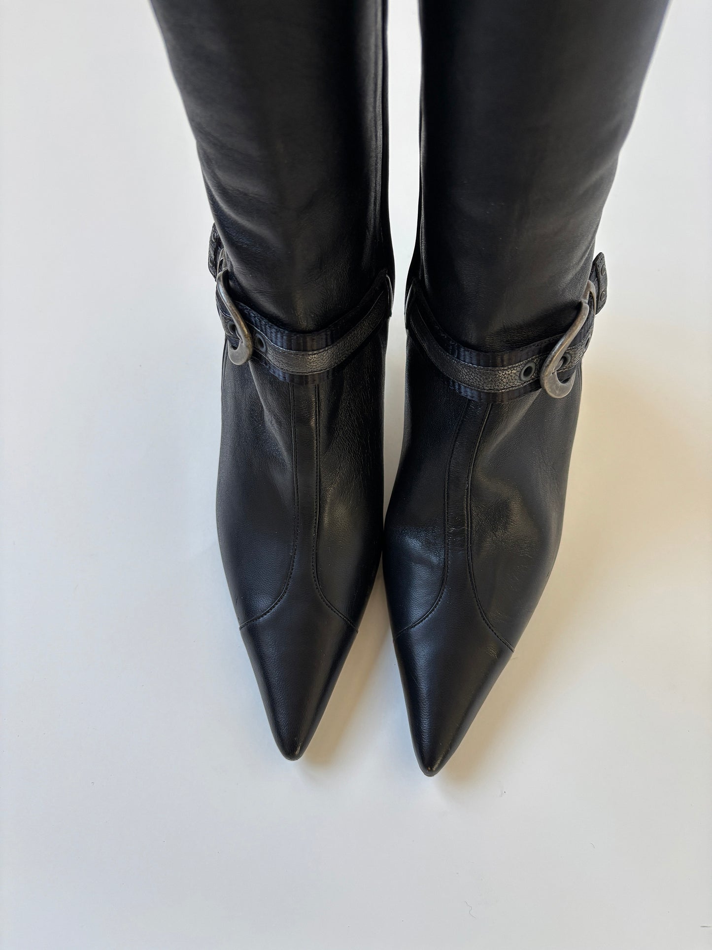 Christian Dior by John Galliano 2000s iconic black buckle monogram boots UNWORN (EU 38,5 / US 8)