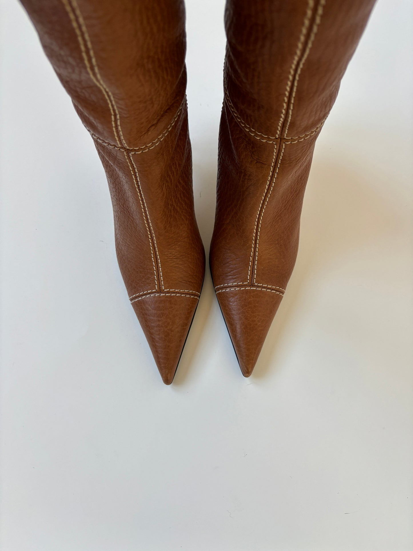 Dolce & Gabbana 2000s tan leather boots (EU 38 / US 7.5)