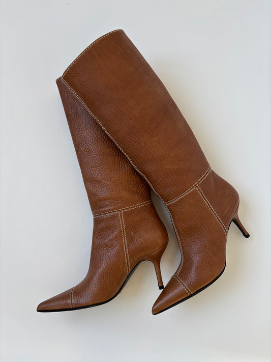 Dolce & Gabbana 2000s tan leather boots (EU 38 / US 7.5)