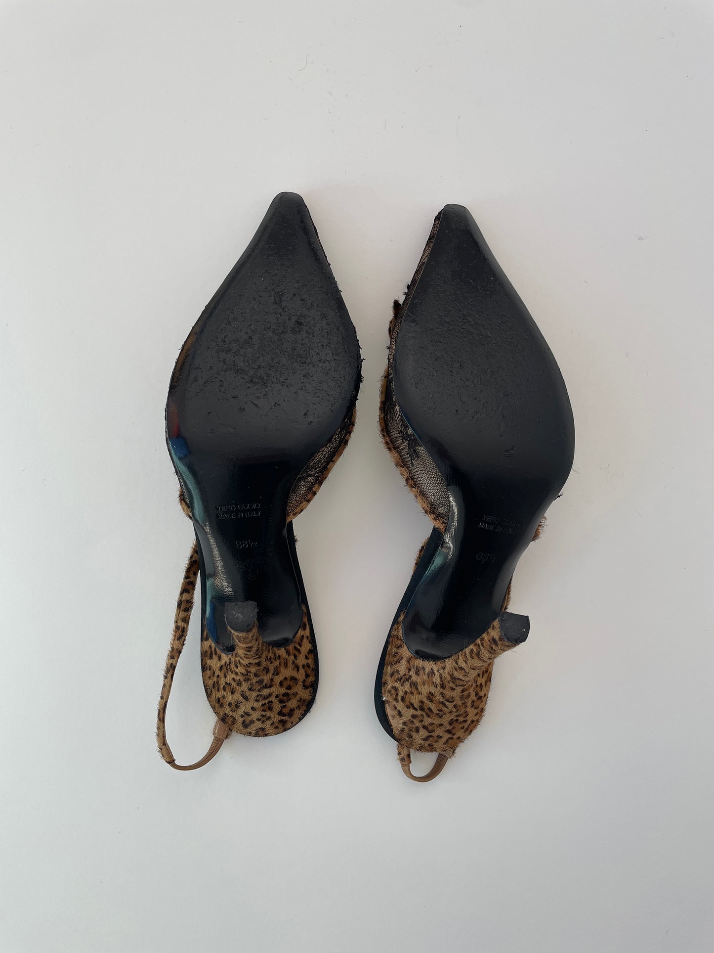 Rene Caovilla leopard lace bow slingback (EU 38,5 / US 8)