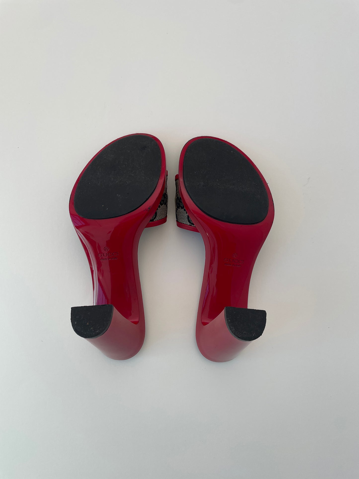 Gucci 2000s by Tom Ford monogram red block heels (EU 37 / US 6.5)