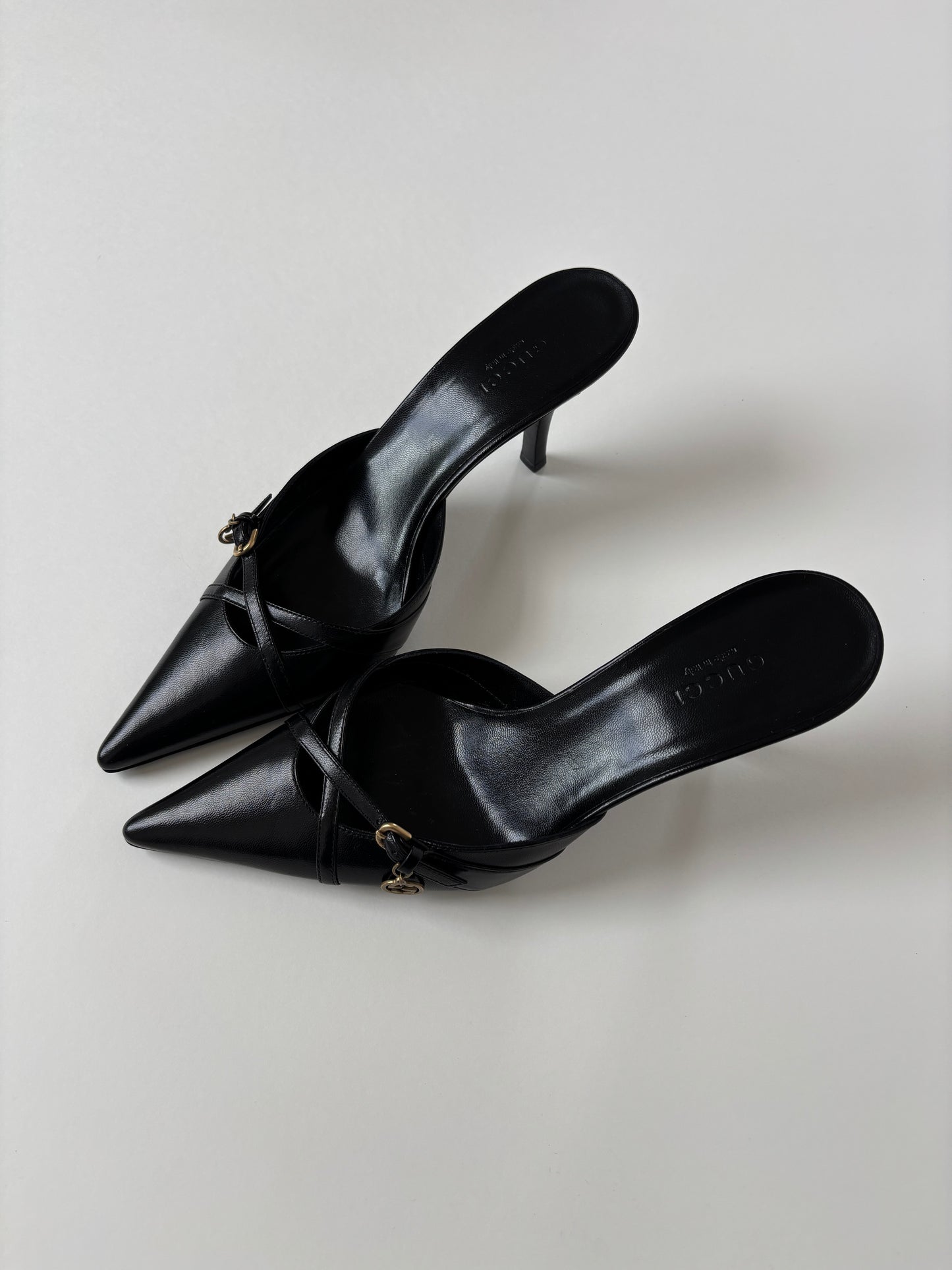 Gucci by Tom Ford 2000s black mules with GG charm UNWORN (EU 36,5 / US 6)