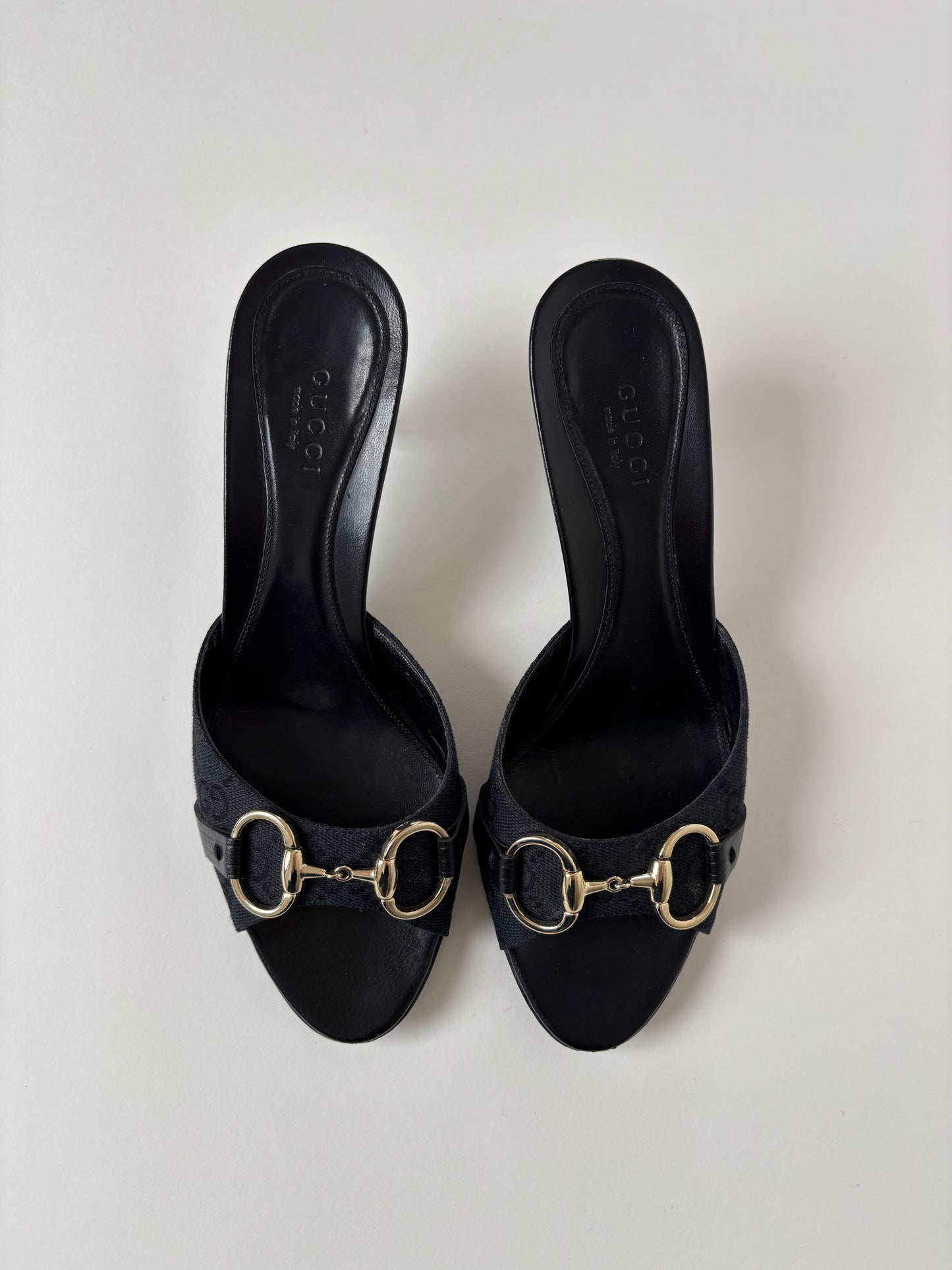 Gucci by Tom Ford 2000s black horsebit monogram kitten heels (EU 36 / US 5.5)