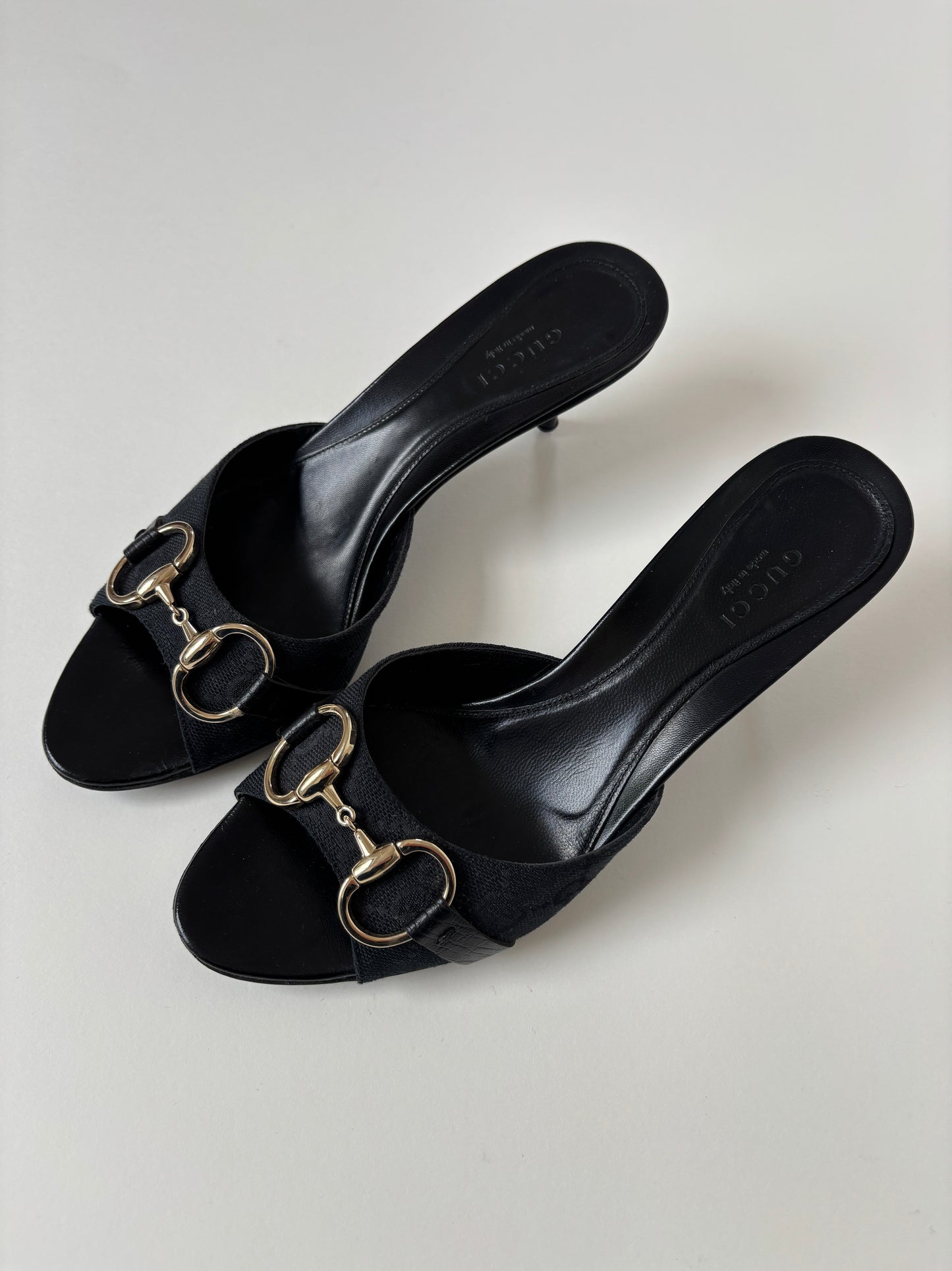 Gucci by Tom Ford 2000s black horsebit monogram kitten heels (EU 36 / US 5.5)