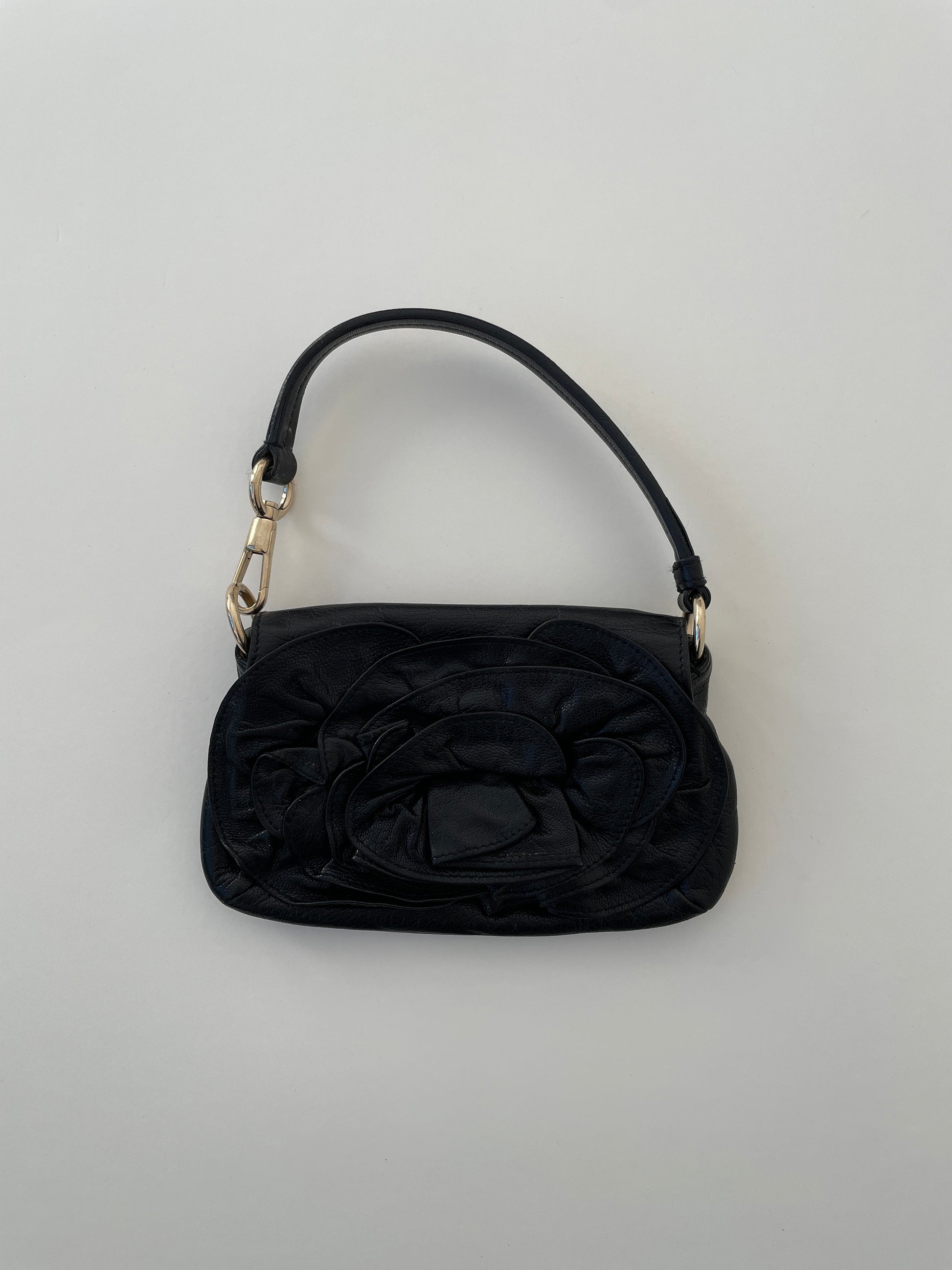 Vintage YSL by Tom Ford black Nadja flower mini bag