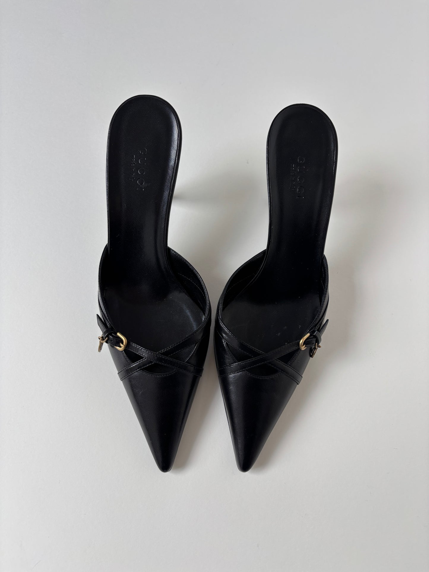 Gucci by Tom Ford 2000s black mules with GG charm UNWORN (EU 36,5 / US 6)
