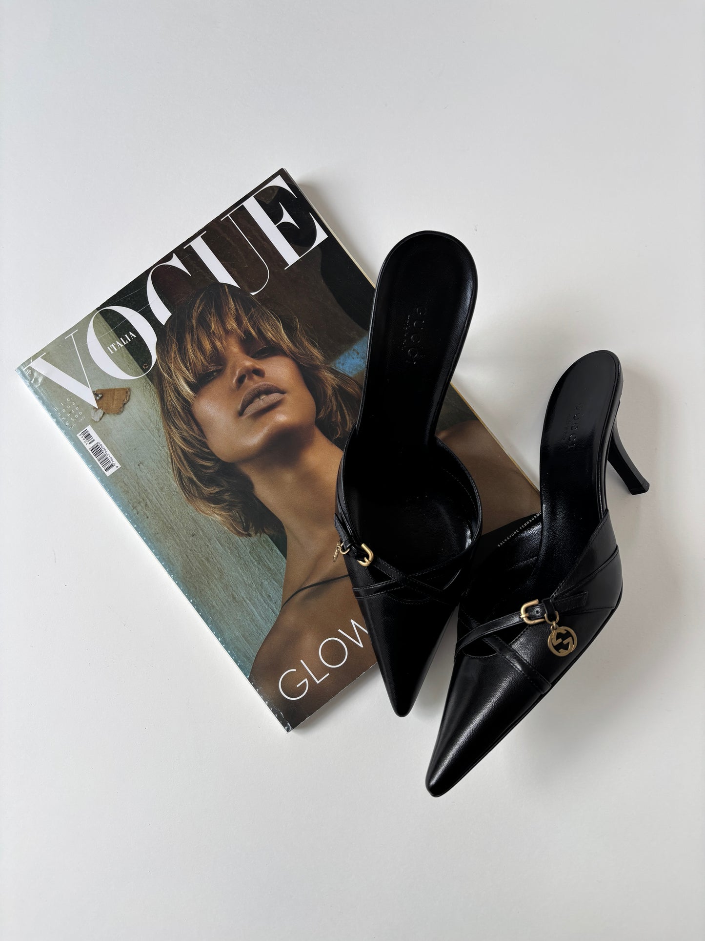 Gucci by Tom Ford 2000s black mules with GG charm UNWORN (EU 36,5 / US 6)