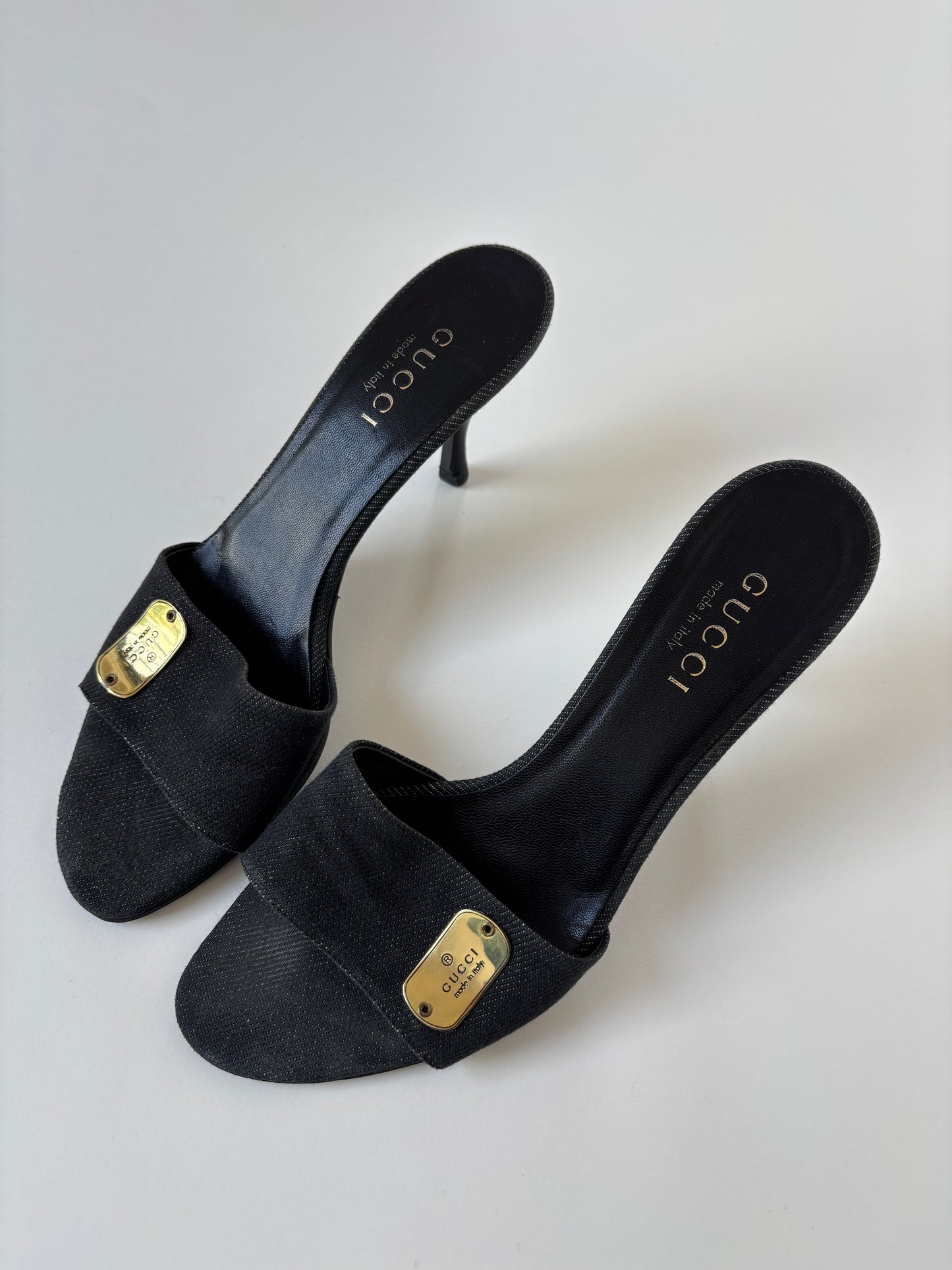 Gucci Cruise by Tom Ford 2001 denim sandal heels (EU 38 / US 7.5)