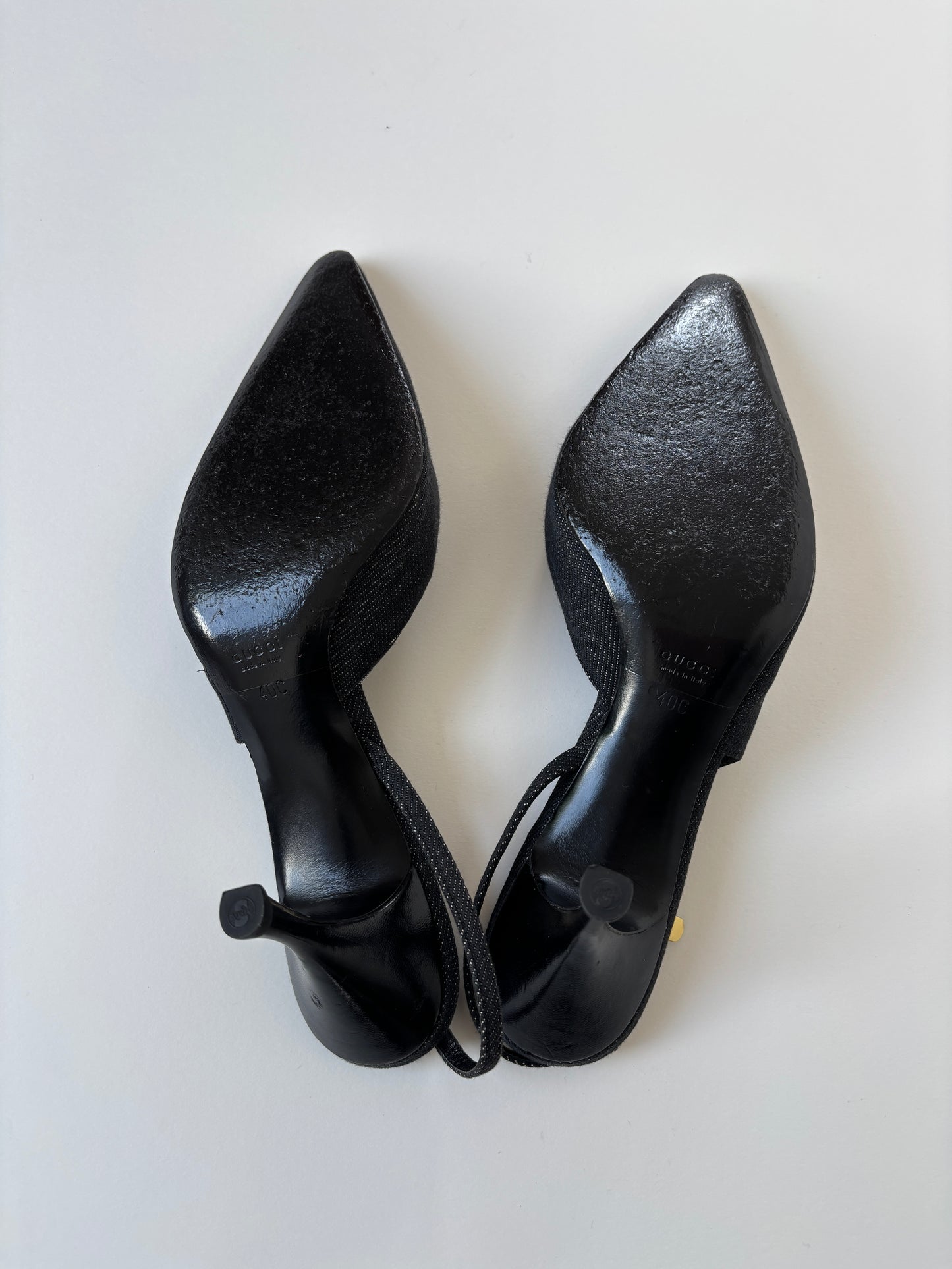 Gucci Cruise 2001 by Tom Ford denim sling back kitten heels (EU 40 / US 9.5)