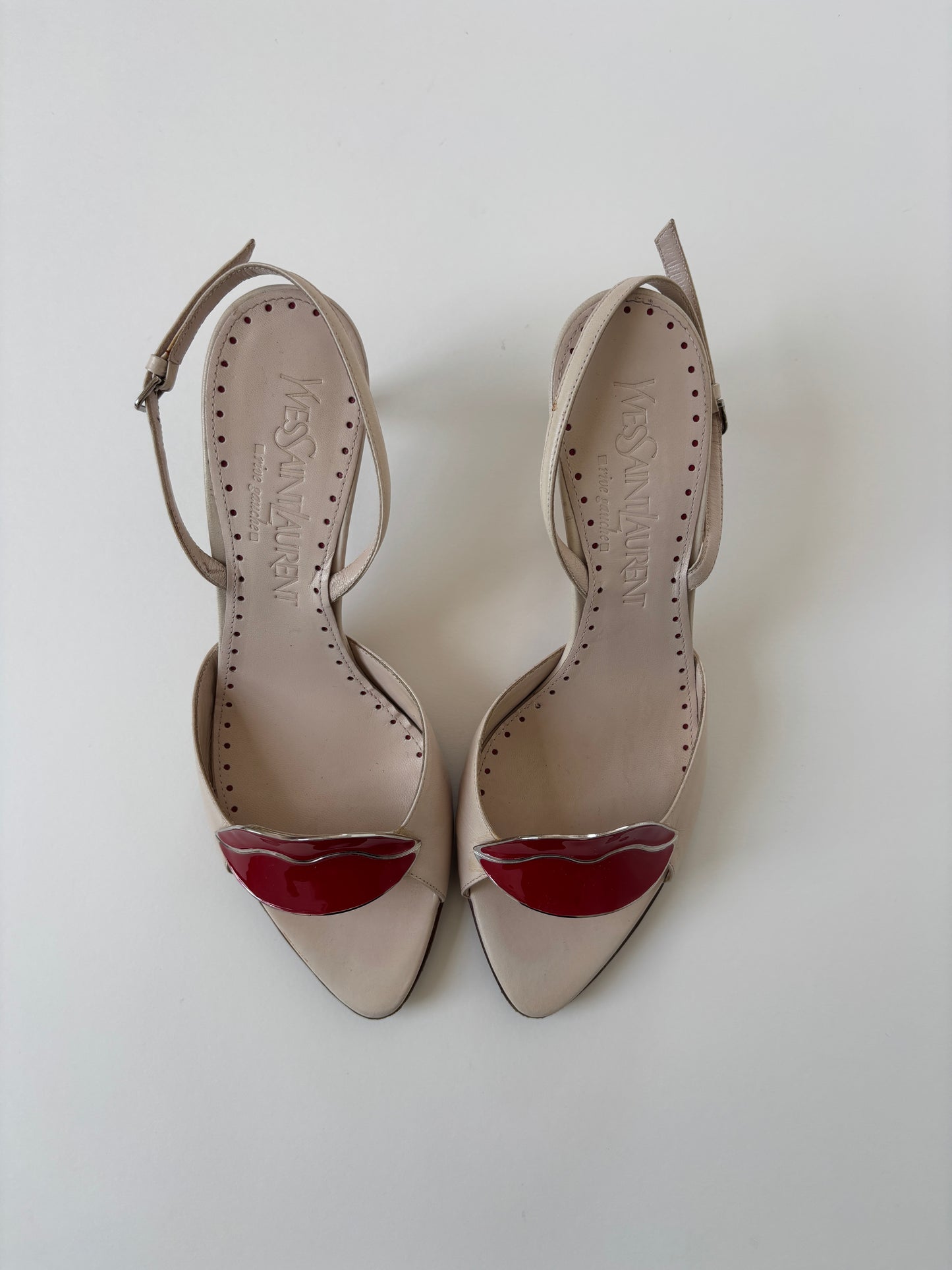 YSL by Tom Ford S/S 2003 iconic cream white Dali lips heels (EU 36 / US 5.5)