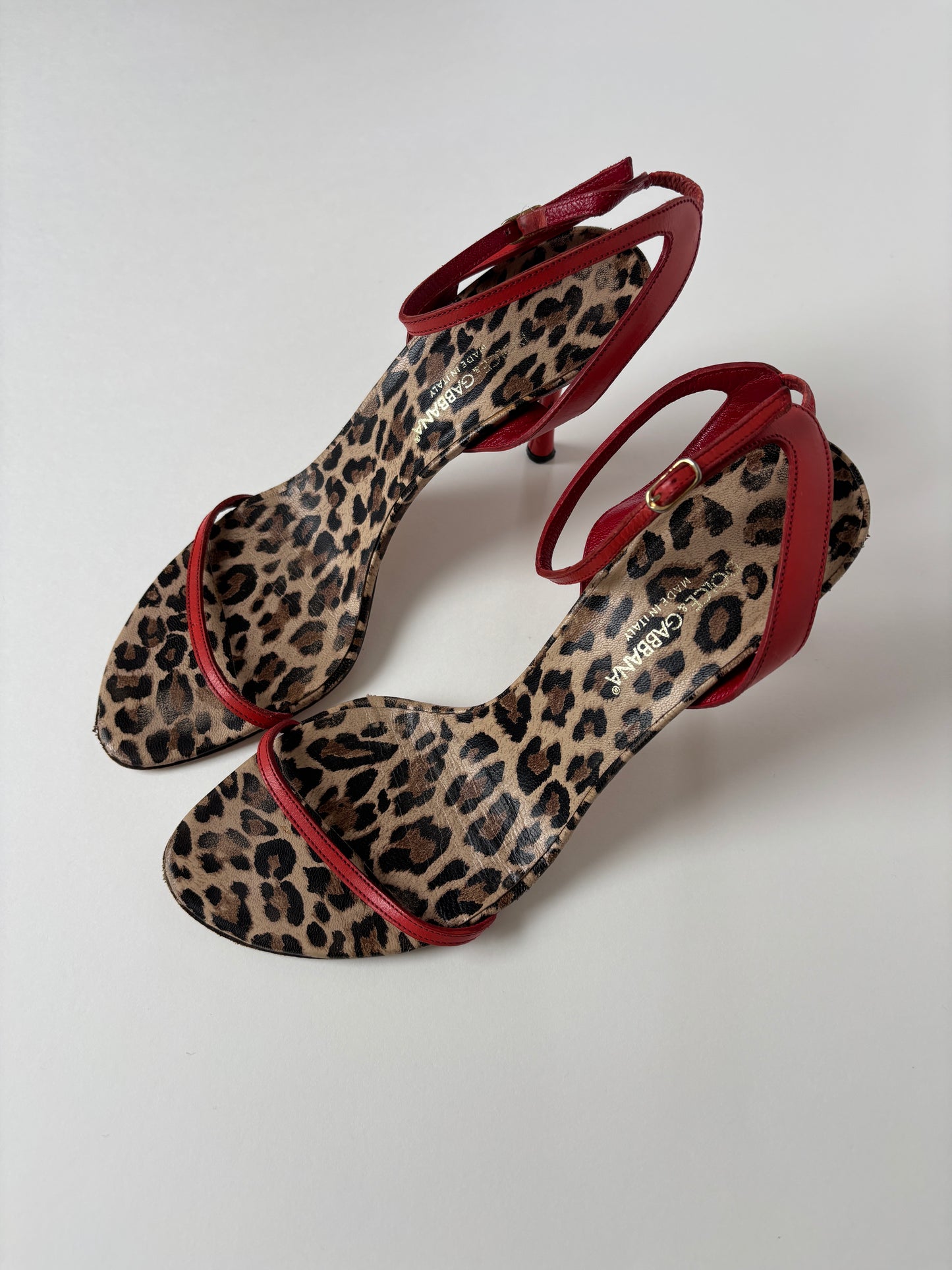 Dolce & Gabanna 2000s minimalistic leopard sandal heels (EU 39 / US 9)