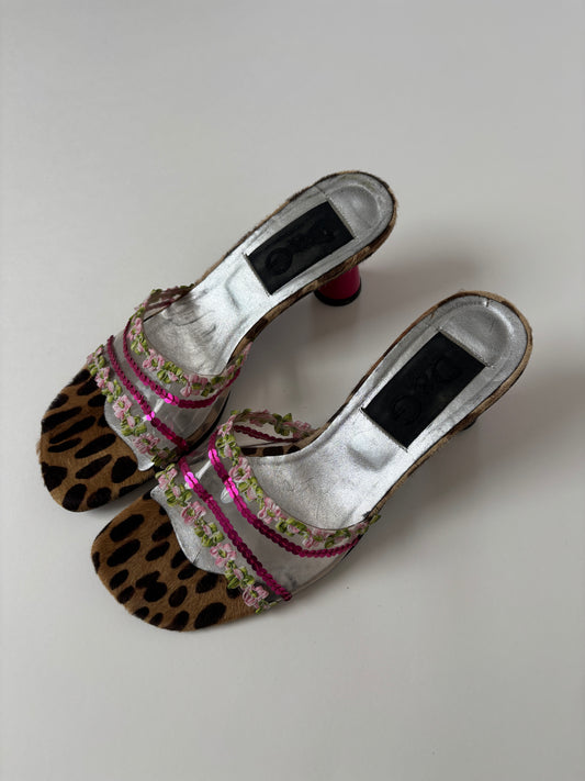 Dolce & Gabbana 1990s ponyhair leopard kitten heels (EU 38 / US 7.5)