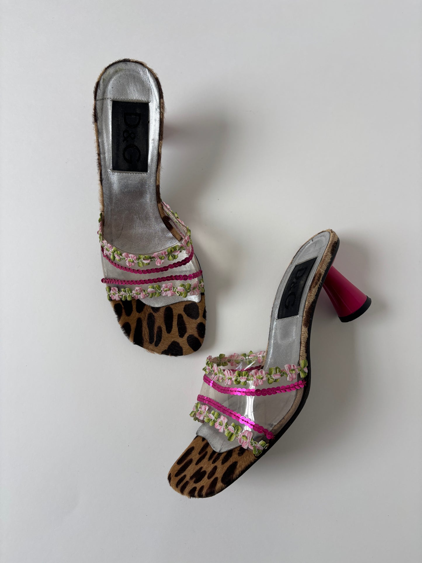 Dolce & Gabbana 1990s ponyhair leopard kitten heels (EU 38 / US 7.5)