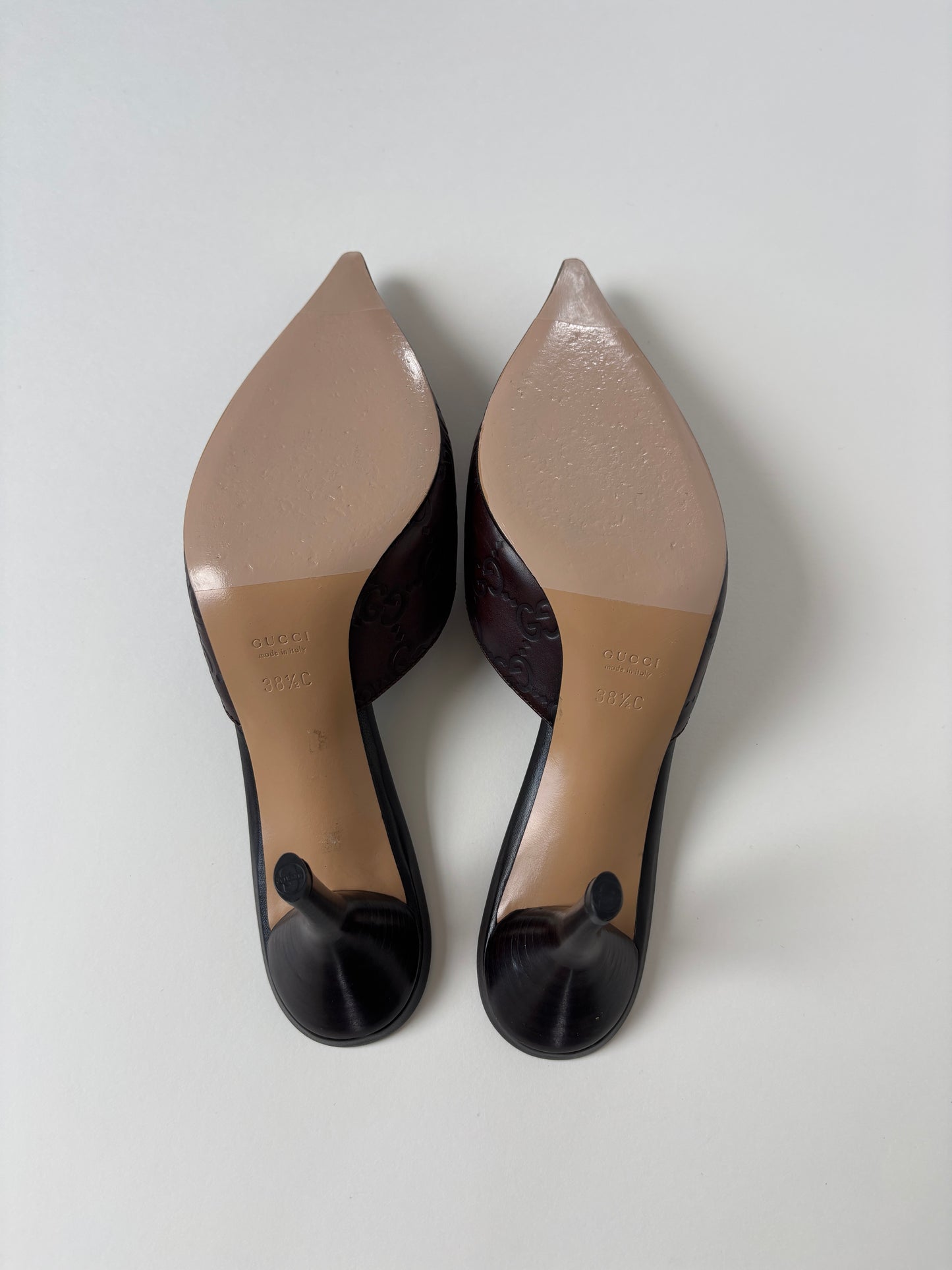 Gucci 2000s by Tom Ford dark chocolate monogram mules (EU 38,5 / US 8)