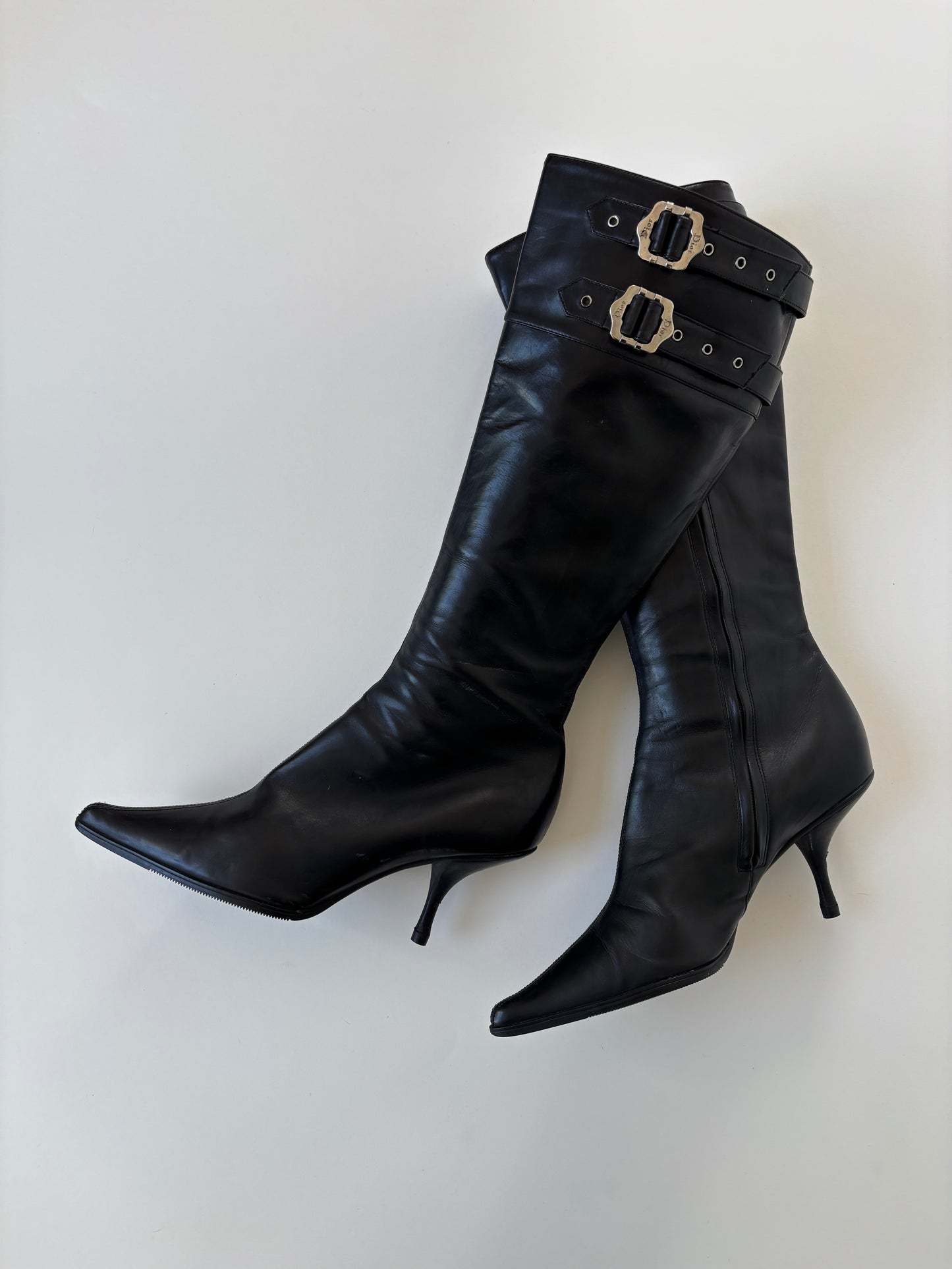 Christian Dior by John Galliano 2000s iconic black buckle boots (EU 37,5 / US 7)