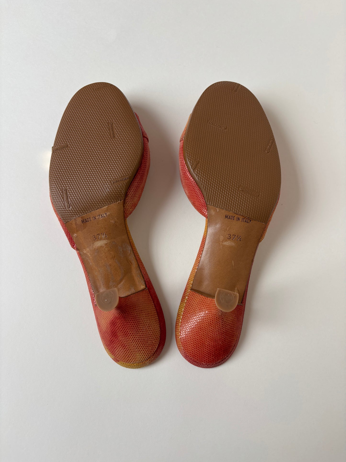 Christian Dior by John Galliano 2000s iconic orange padlock kitten heels (EU 37,5 / US 7)