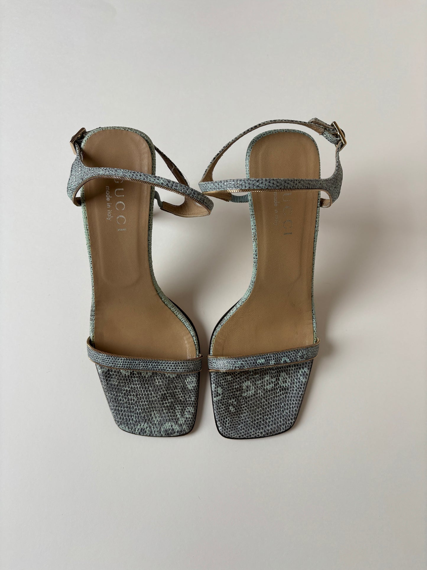 Gucci by Tom Ford 1990s mint python sandal heels (EU 37 / US 6.5)