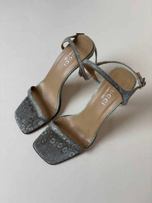 Gucci by Tom Ford 1990s mint python sandal heels (EU 37 / US 6.5)