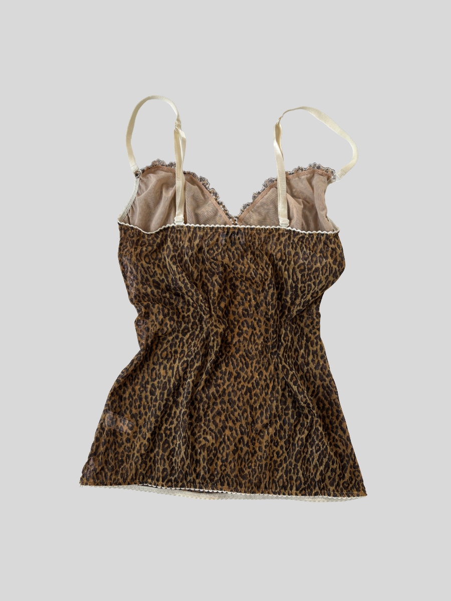 Dolce & Gabbana 2000s mesh leopard top set S-M
