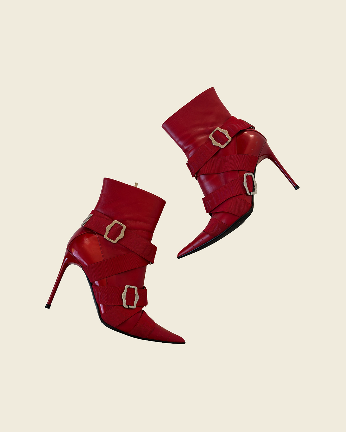 Christian Dior F/W 2004 by John Galliano red ankle boots (EU 39 / US 8.5)