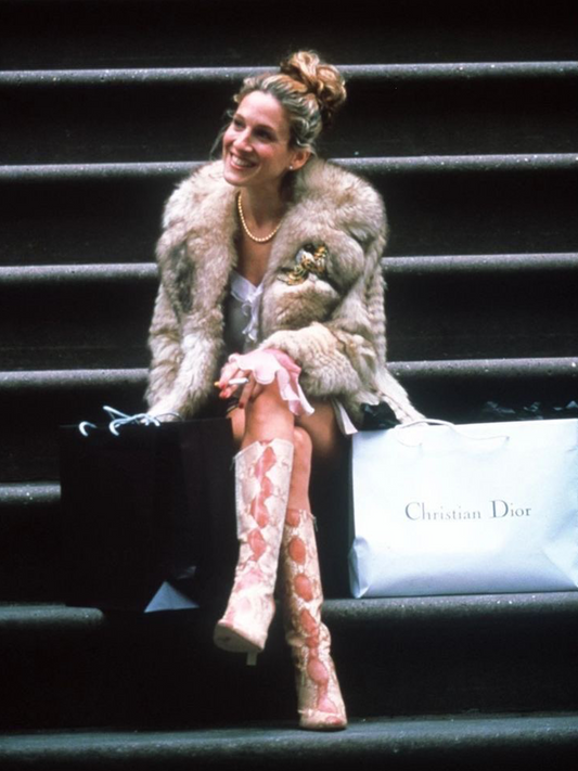 Casadei 1990s iconic Carrie Bradshaw snake skin boots (EU 40 / US 9.5)